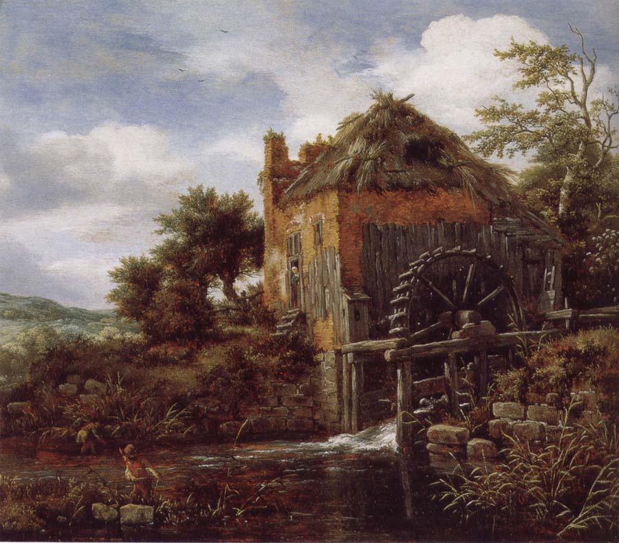 Jacob van Ruisdael Thatch-Roofedhouse with a water Mill